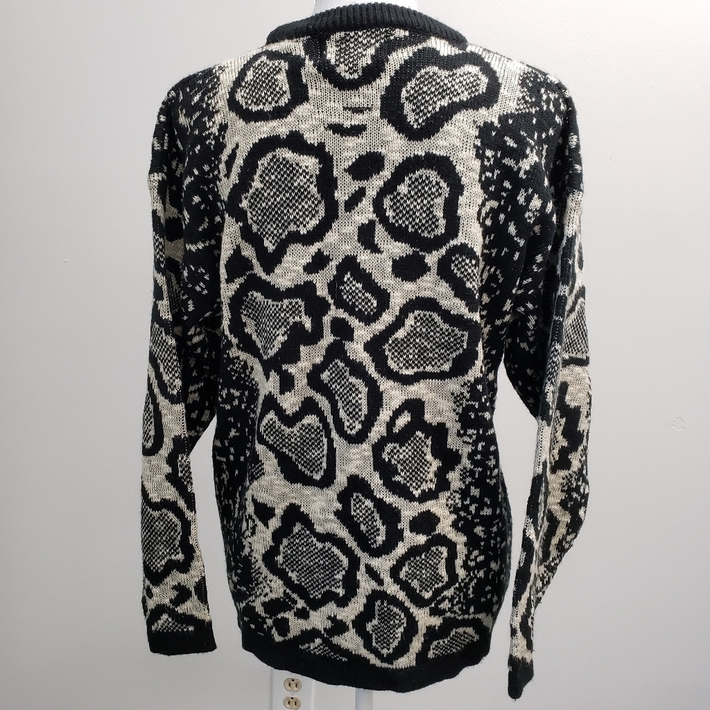 Rainbow Ridge Animal Print Acrylic Sweater Vintage Korea Womens Size Medium - Picture 2 of 6